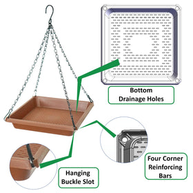 MSKIAUO bird feeder tray mesh section promotes airflow and dry seeds.