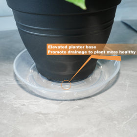 MSKIAUO clear indoor saucer supports pots while blending with decor.