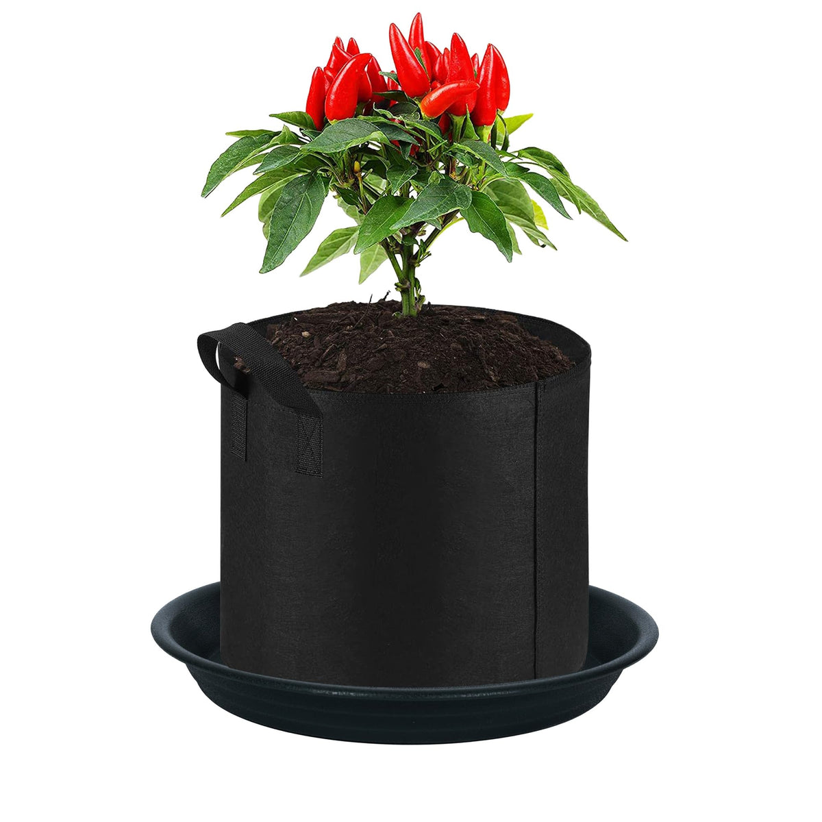 MSKIAUO durable plastic saucer resists cracking and fading in outdoor conditions.