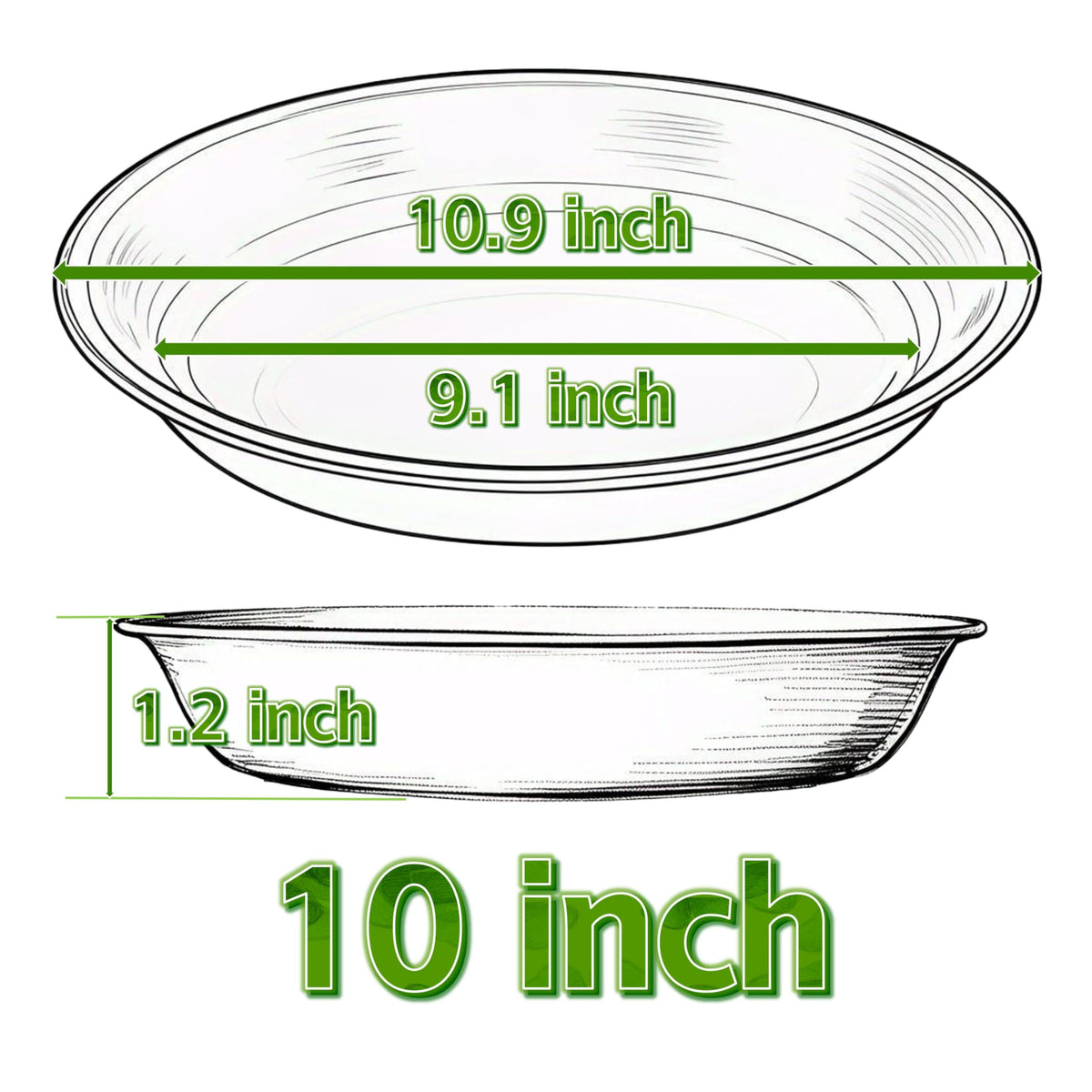 MSKIAUO 10-inch blue, inner diameter 9.1-inch, fits medium pots