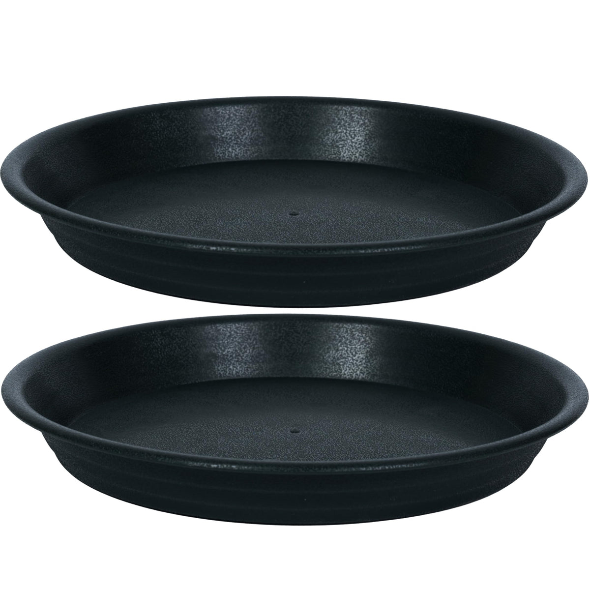 MSKIAUO plant saucer 10-inch tray two-pack protects surfaces and drains well.