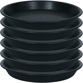 MSKIAUO 10-inch black plant saucer with sturdy, durable plastic for outdoor use