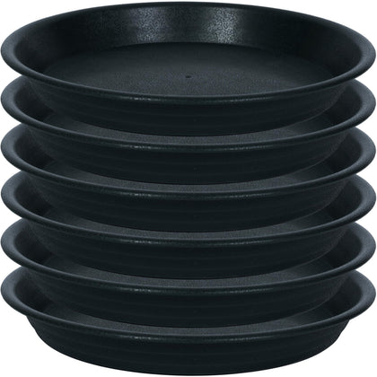 MSKIAUO 10-inch black plant saucer with sturdy, durable plastic for outdoor use