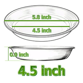 MSKIAUO 4-inch plant saucer set, side view highlighting slim profile for spaces