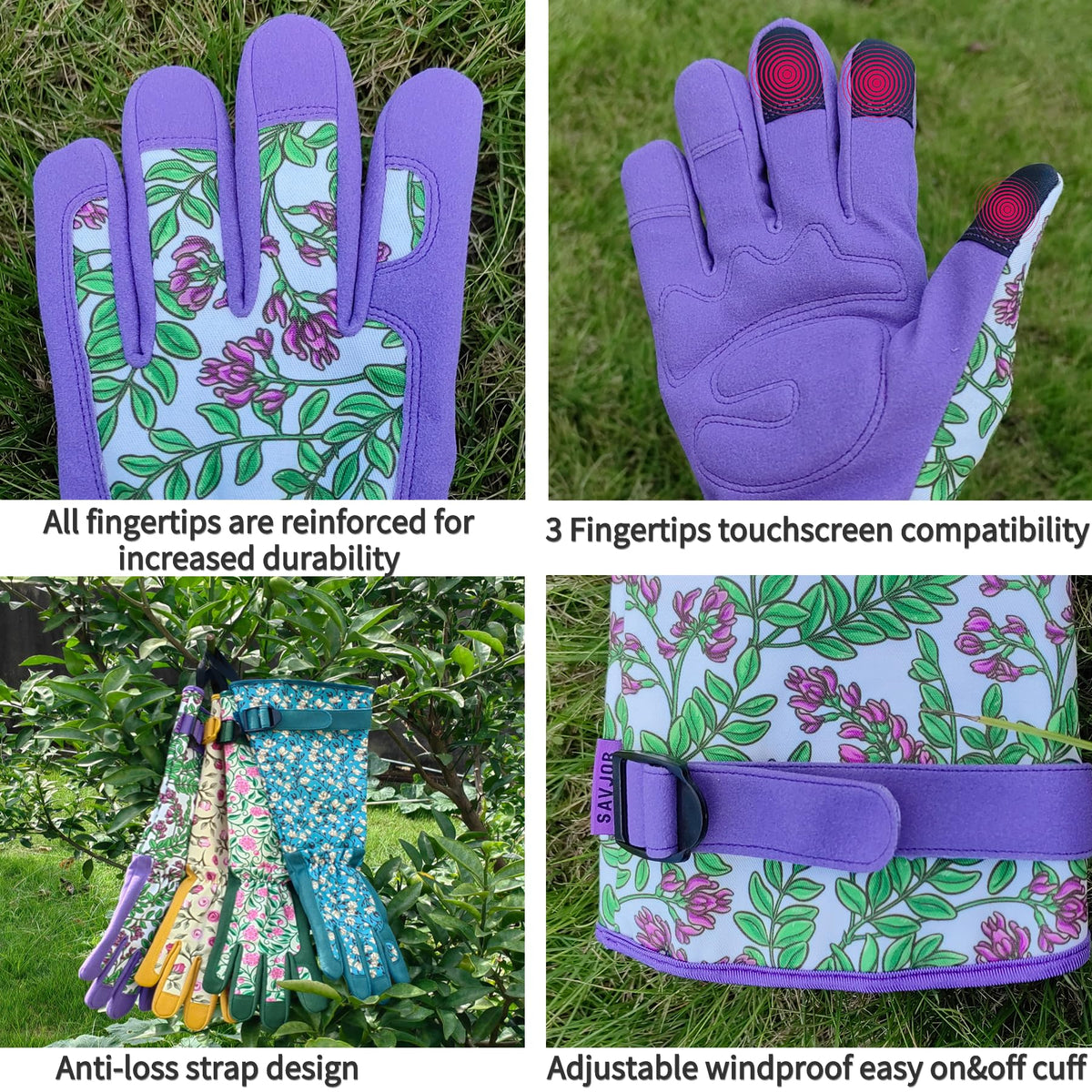 MSUPSAV breathable floral-pattern gloves keep hands cool during gardening