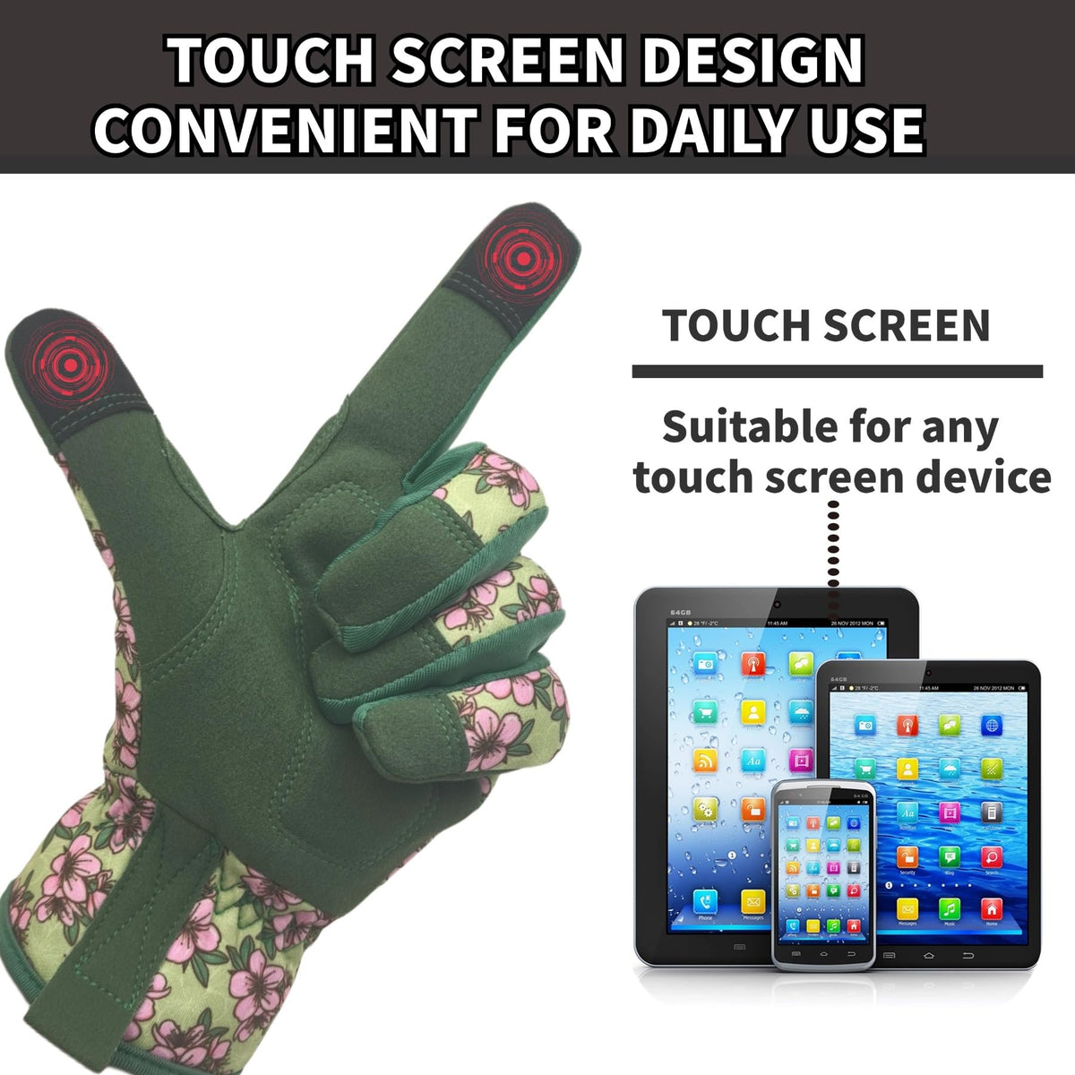 MSUPSAV bright floral-pattern gloves easy to spot among tools