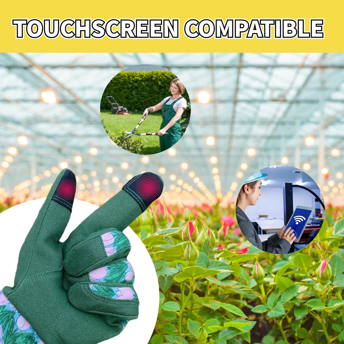 MSUPSAV canvas floral back keeps hands breathable while gardening