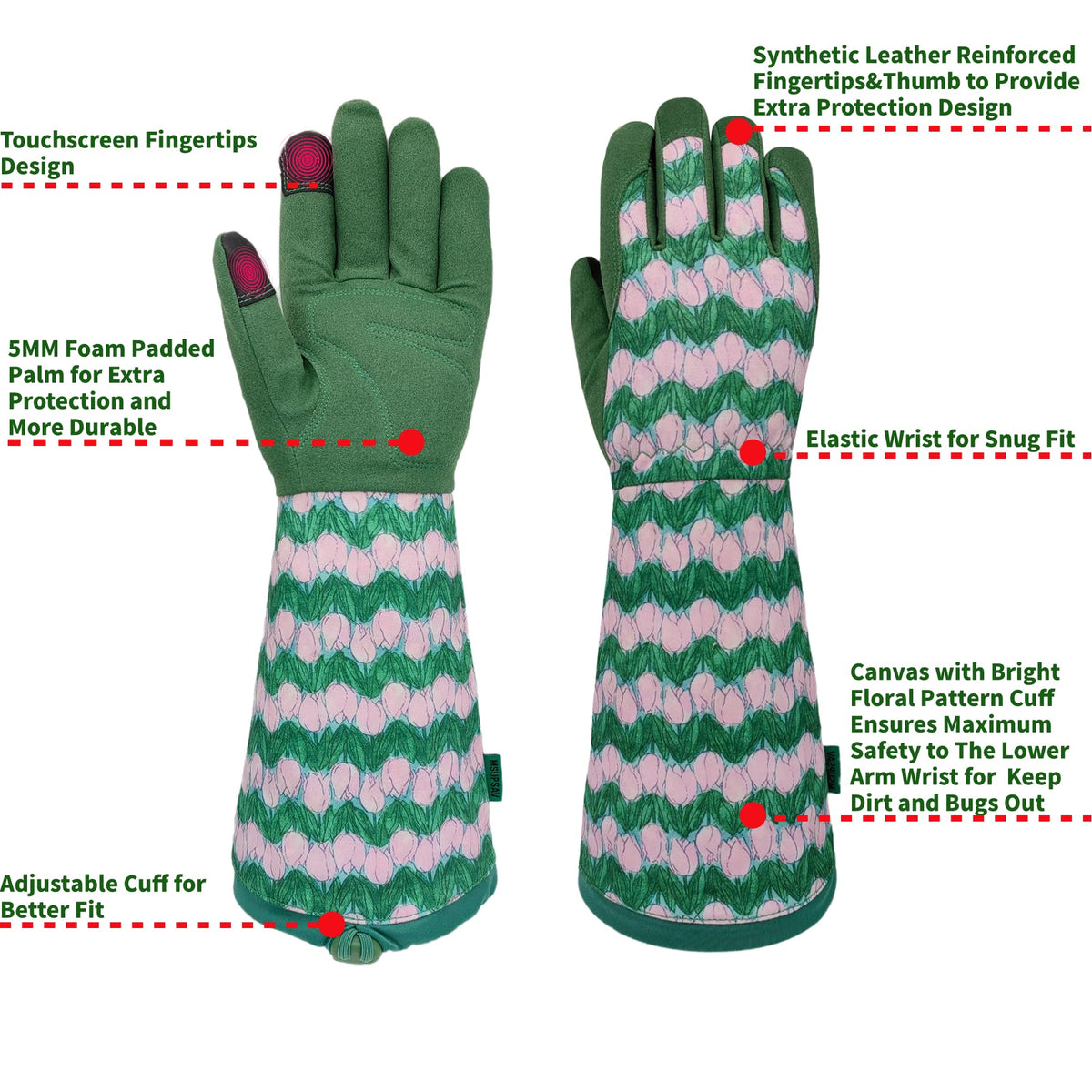MSUPSAV floral pattern back provides breathable comfort during garden sessions