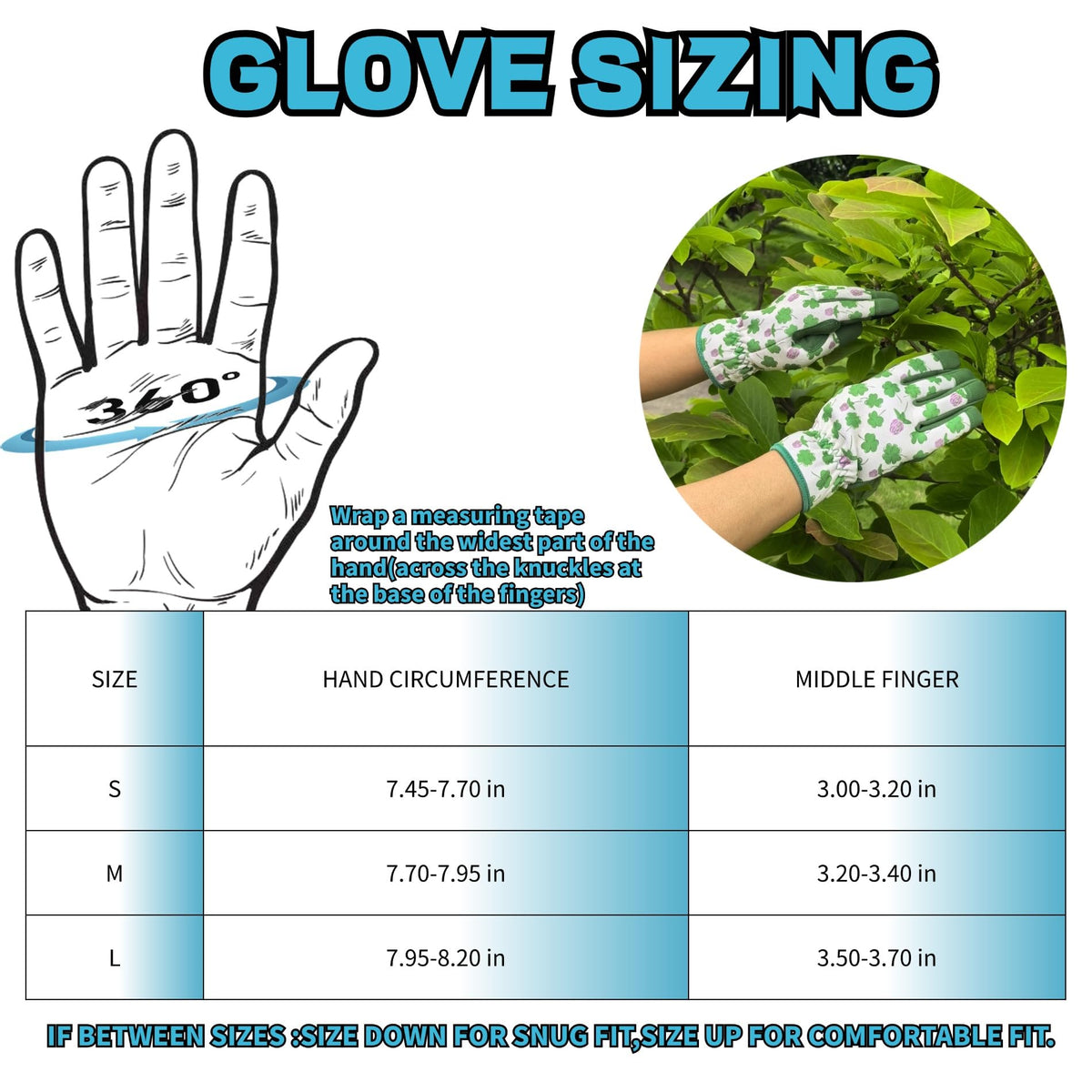 MSUPSAV gardening gloves in floral pattern for easy identification