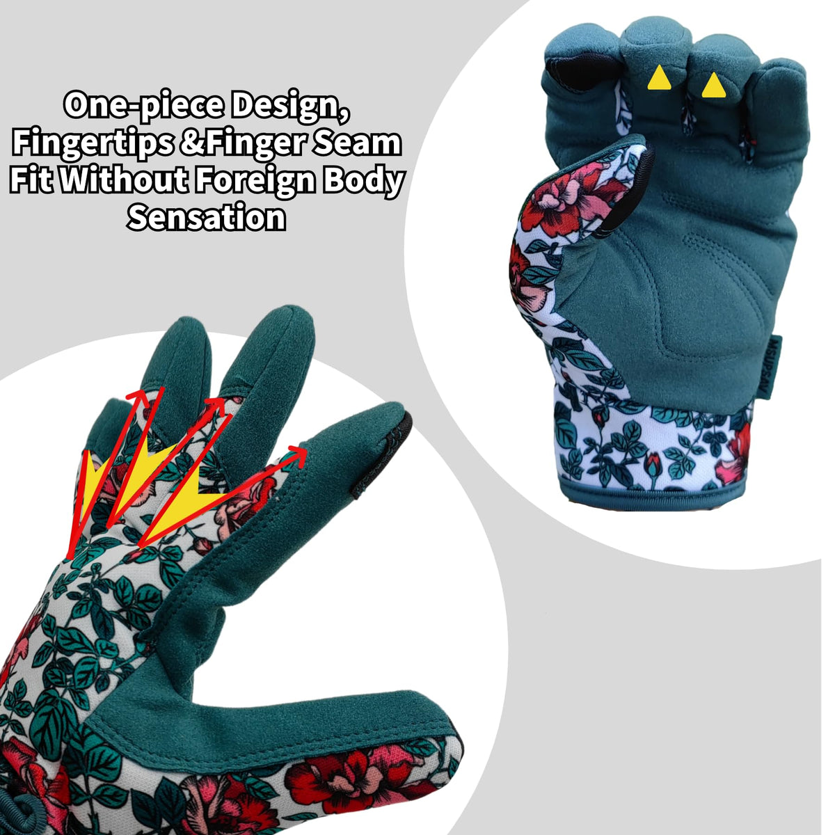 MSUPSAV gloves with synthetic leather palm offering durable grip for gardening