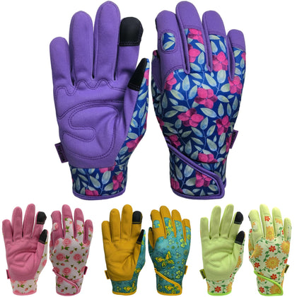 MSUPSAV gardening gloves with purple palm and medium size for flexible comfort