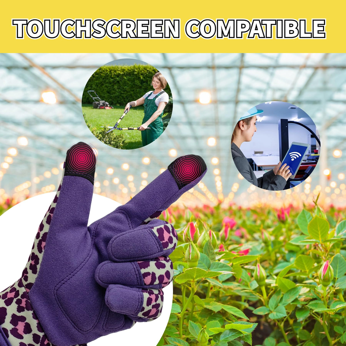 MSUPSAV gloves with floral pattern for easy identification in busy gardens.