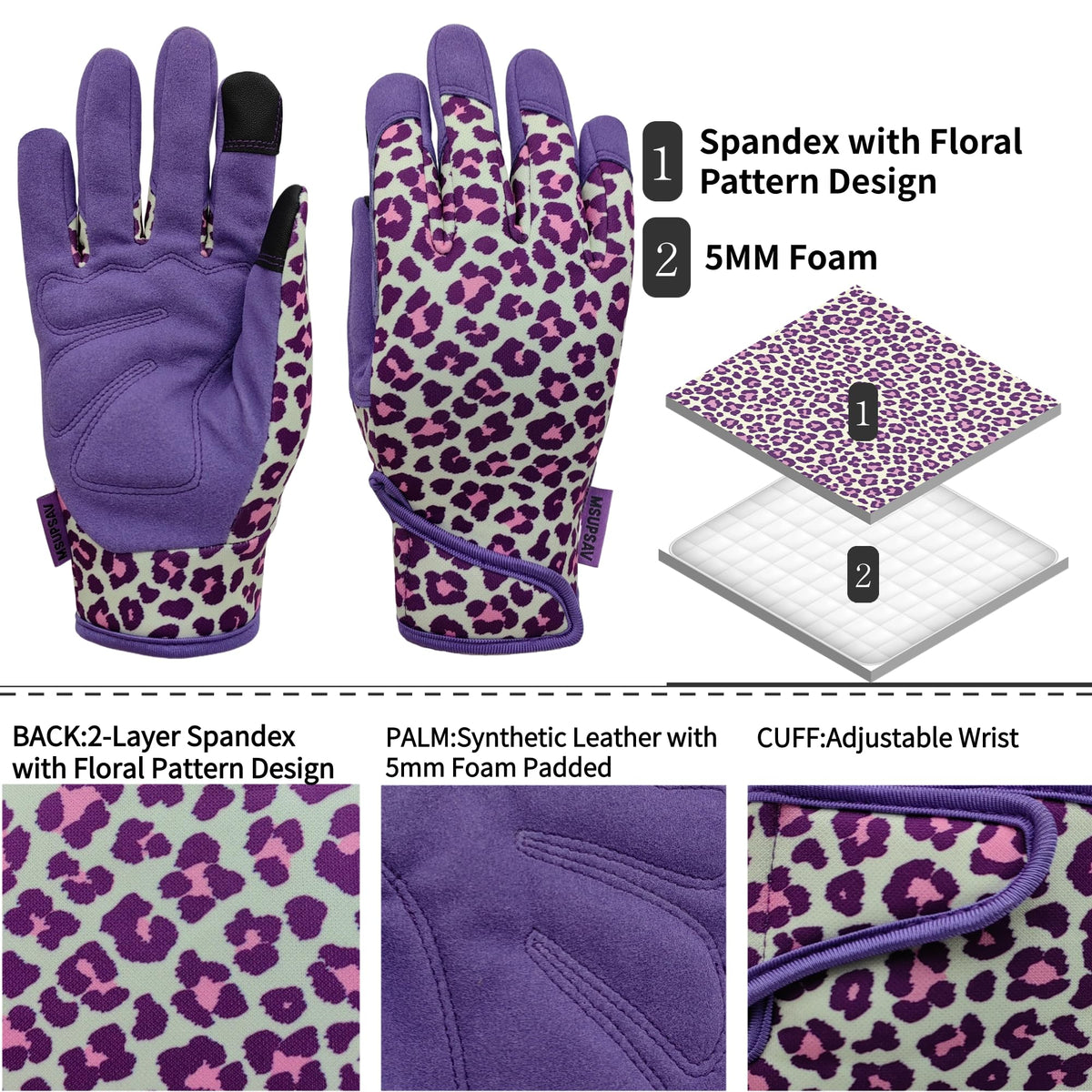 MSUPSAV gloves with palm foam padding for tougher tasks.