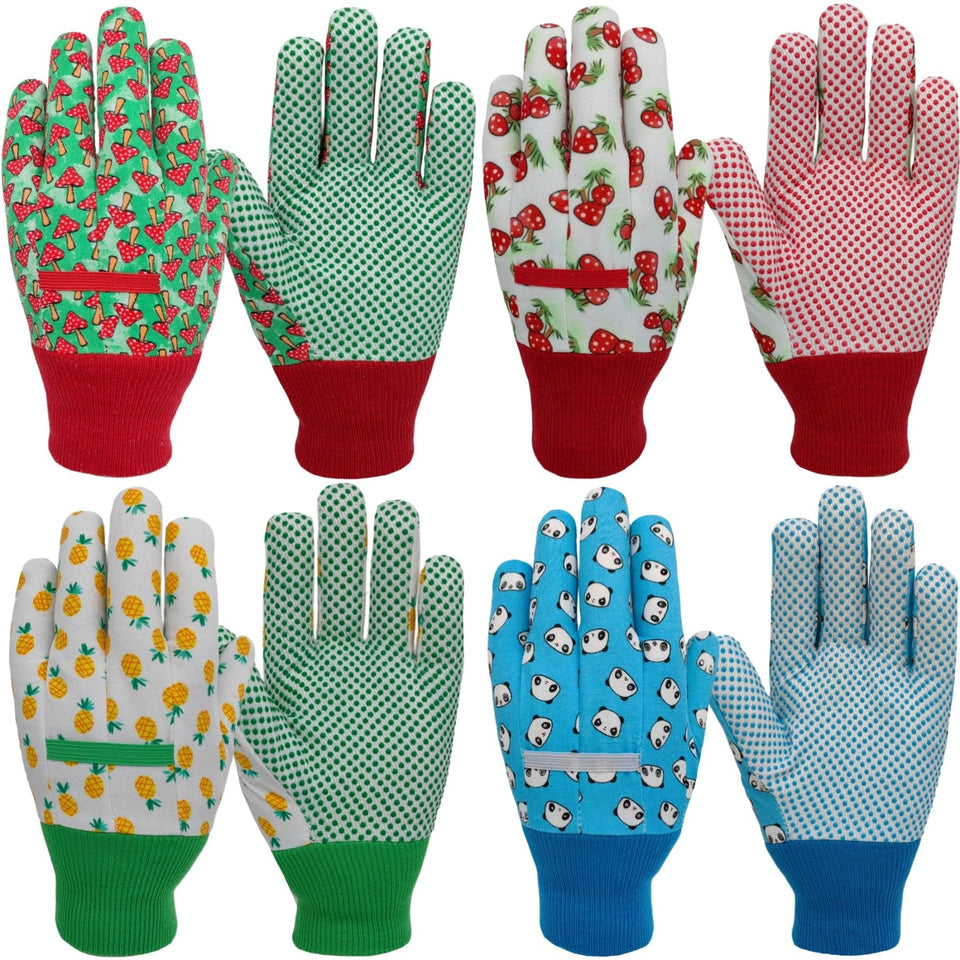MSUPSAV kids garden gloves with back stretch fabric for flexible gardening