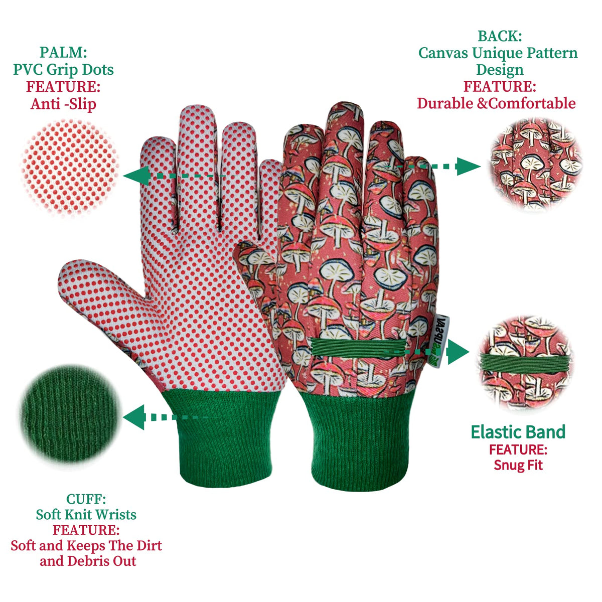 MSUPSAV Kids Garden Gloves leather palm with foam padding for added durability