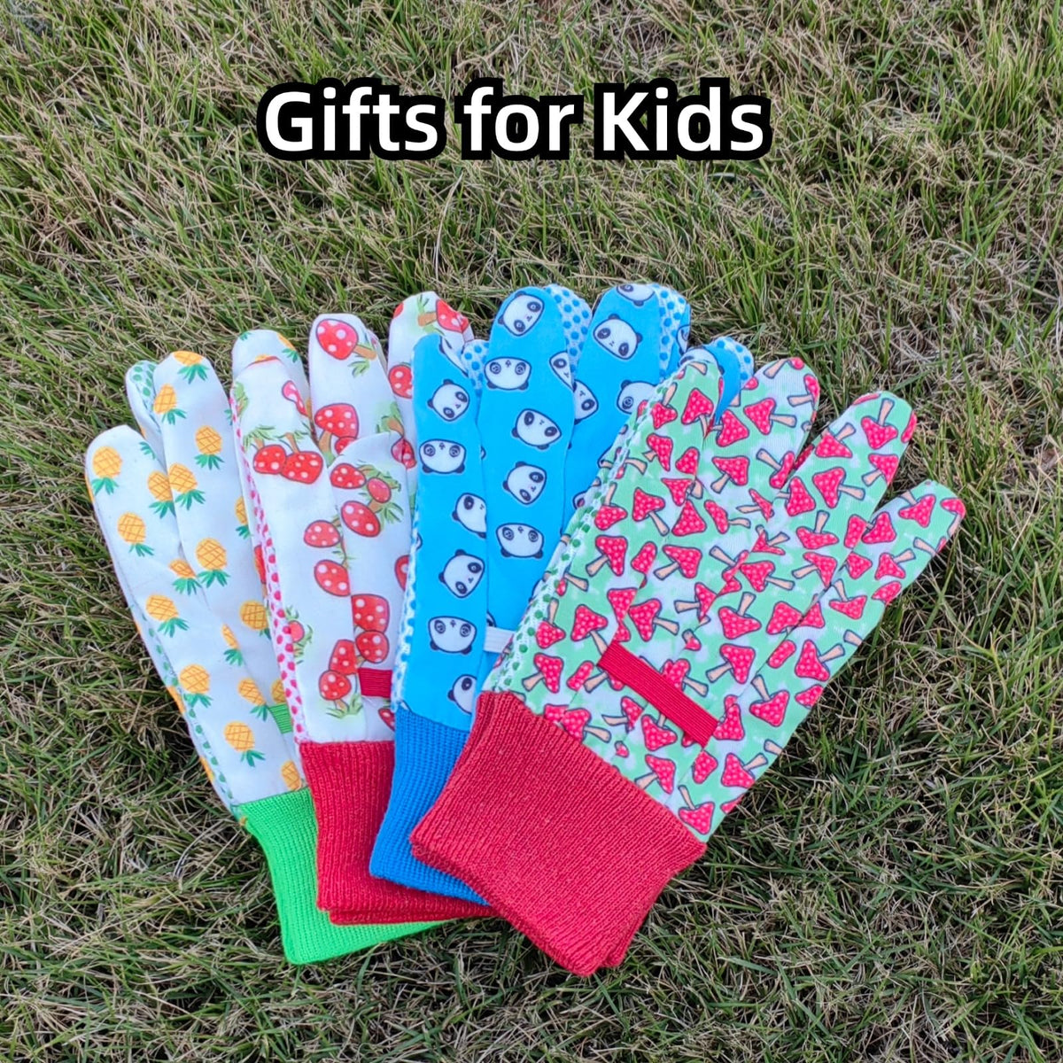 MSUPSAV Kids Garden Gloves palm detail; foam-padded palm improves grip on tools.