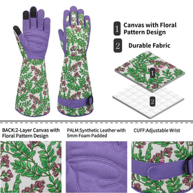 MSUPSAV long-cuff canvas-back gloves protecting forearms during weeding