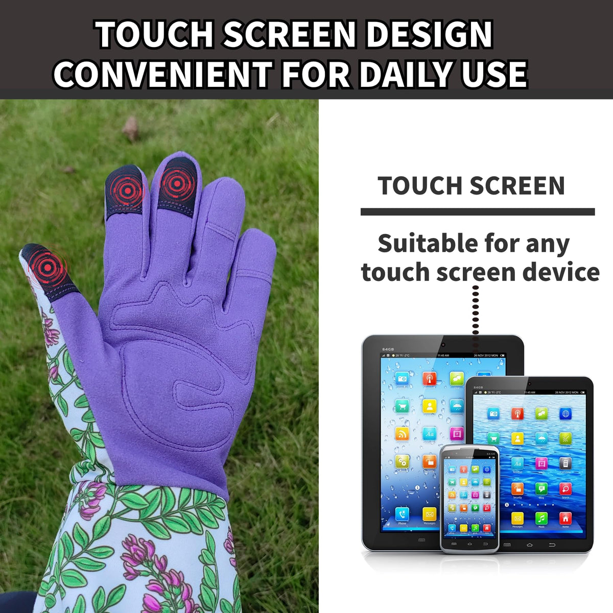 MSUPSAV medium purple women's garden gloves for comfortable daily use
