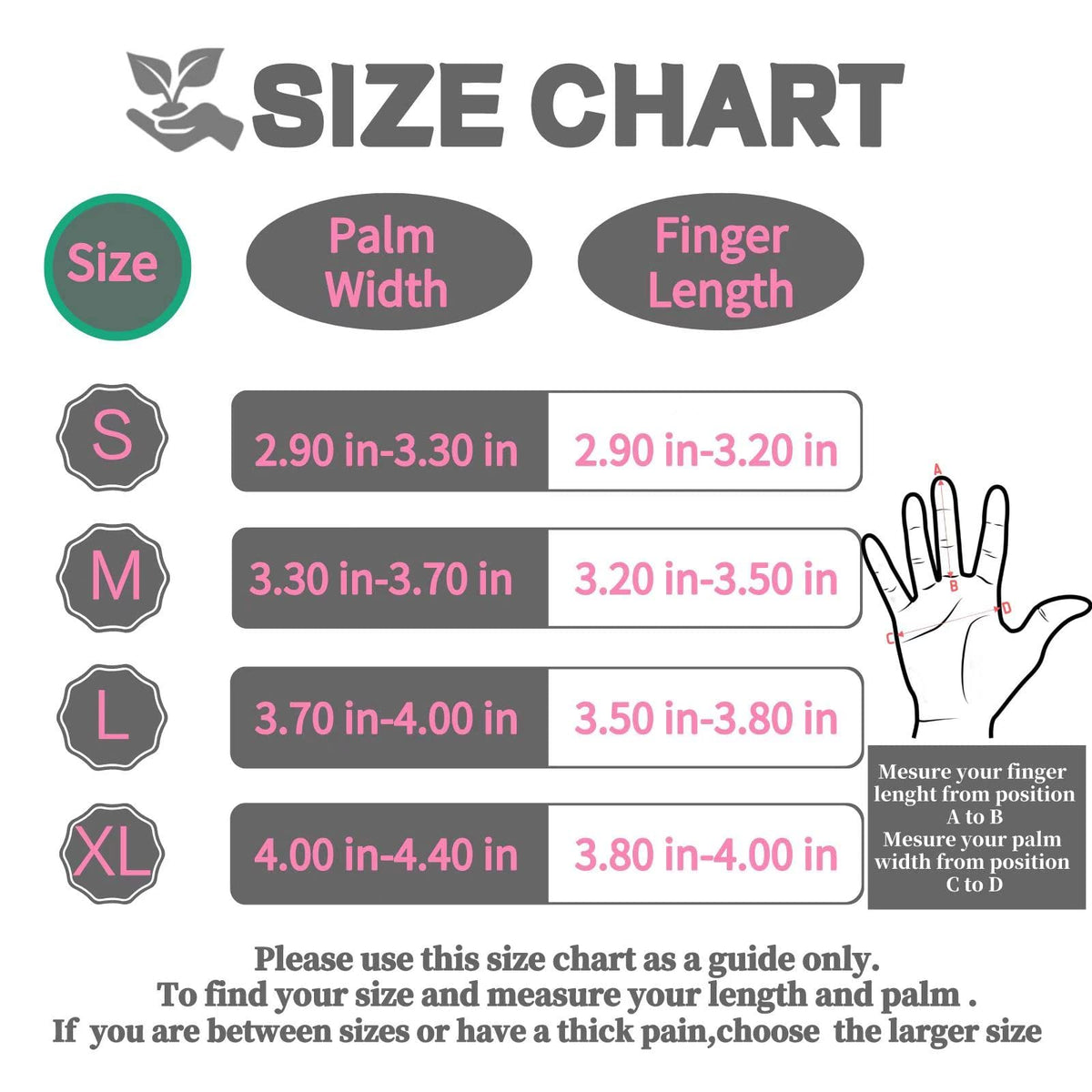 MSUPSAV Size guide image to help choose the right fit