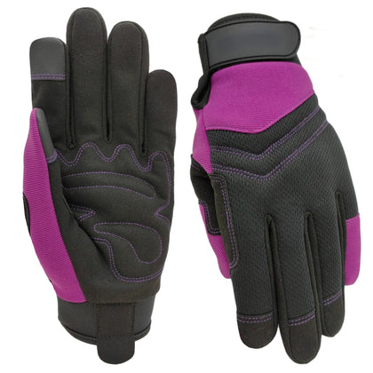 MSUPSAV work gloves with stretch back for flexible grip.