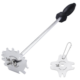 MSY BIGSUNNY Good Grip 16-inch stainless grill scraper cleans round grates safely.