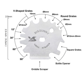 MSY BIGSUNNY Good Grip scraper cleans square grates and griddle surfaces.