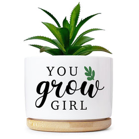 Msyueos Grow Funny Planter: cute plant pot for desk decor and gifting