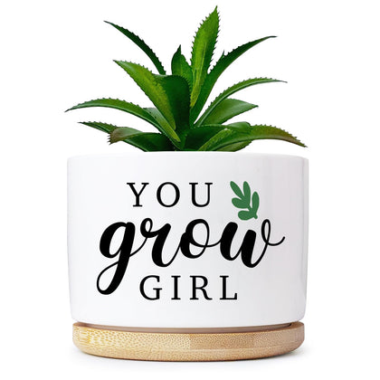 Msyueos Grow Funny Planter: cute plant pot for desk decor and gifting