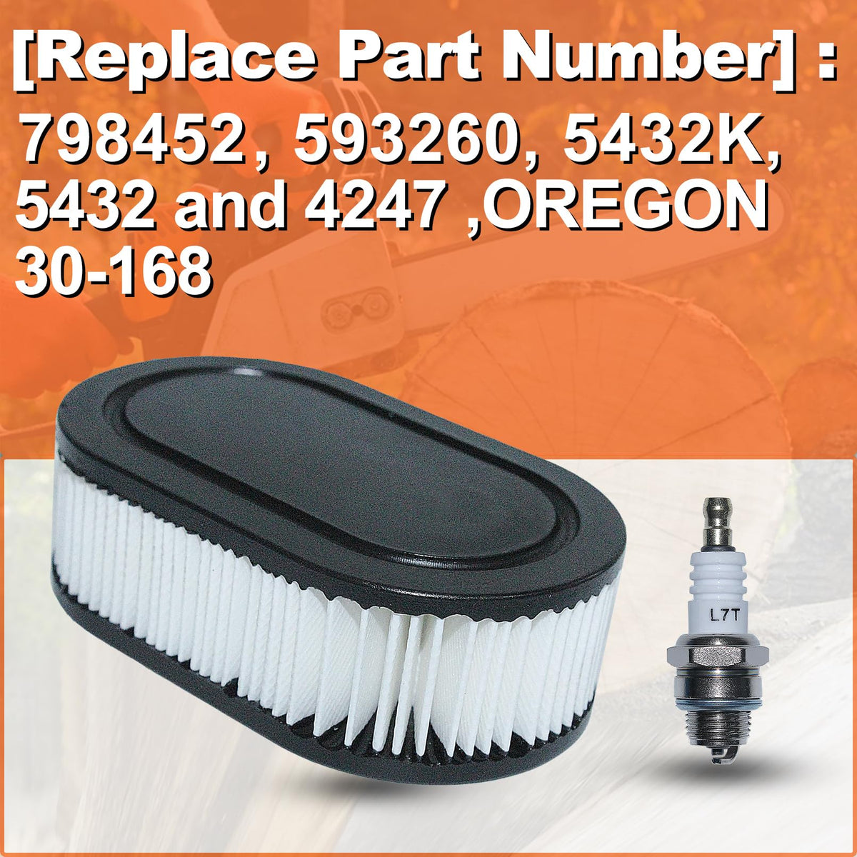 Mtanlo air filter kit includes spark plug for reliable starts on Troy-Bilt TB115