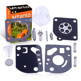 Mtanlo carb repair kit for Husqvarna 125R with diaphragms and gaskets for reliable fuel flow.