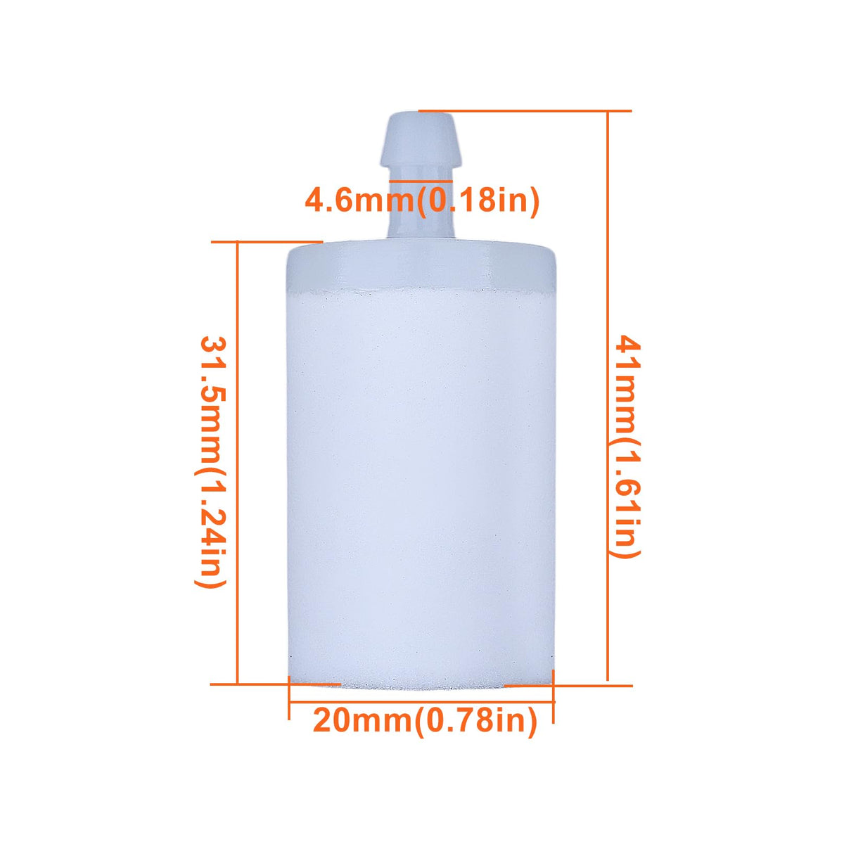 Mtanlo fuel filter component improves fuel flow for Husqvarna 445/450 series