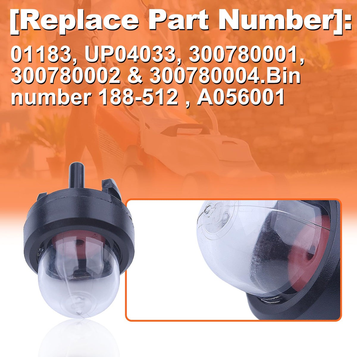 Mtanlo primer bulb fits Homelite tools for quick maintenance.