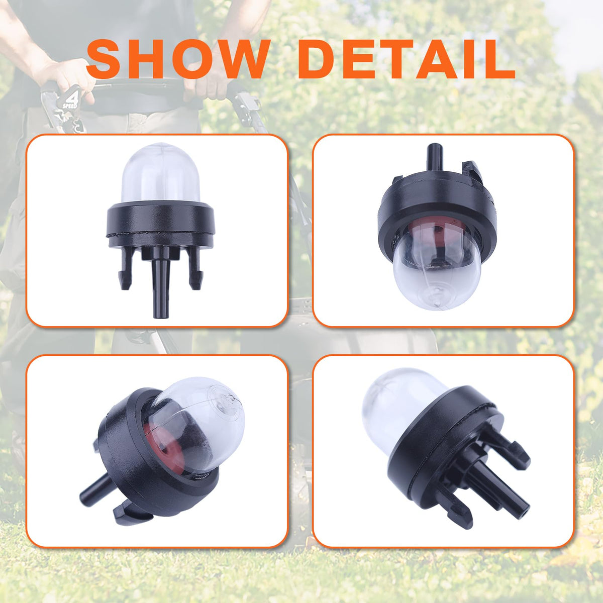 Mtanlo primer bulb for Husqvarna and McCulloch compatibility.