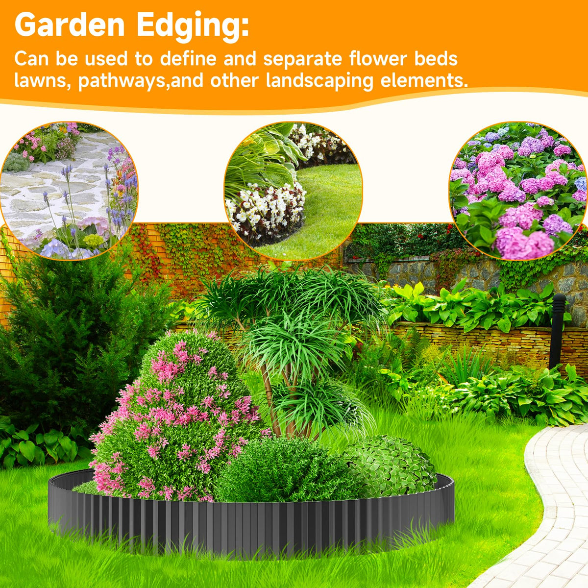 MTART black or silver edging enhances landscape color schemes.