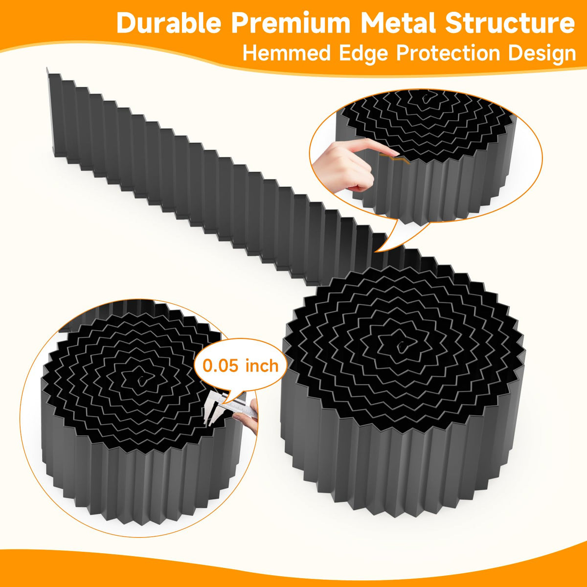 MTART metal edging creates clean borders for beds and pathways.