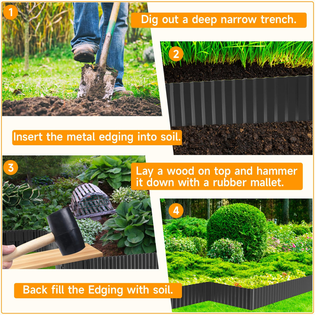 MTART edging with hemmed edges ensures safer handling during installation.