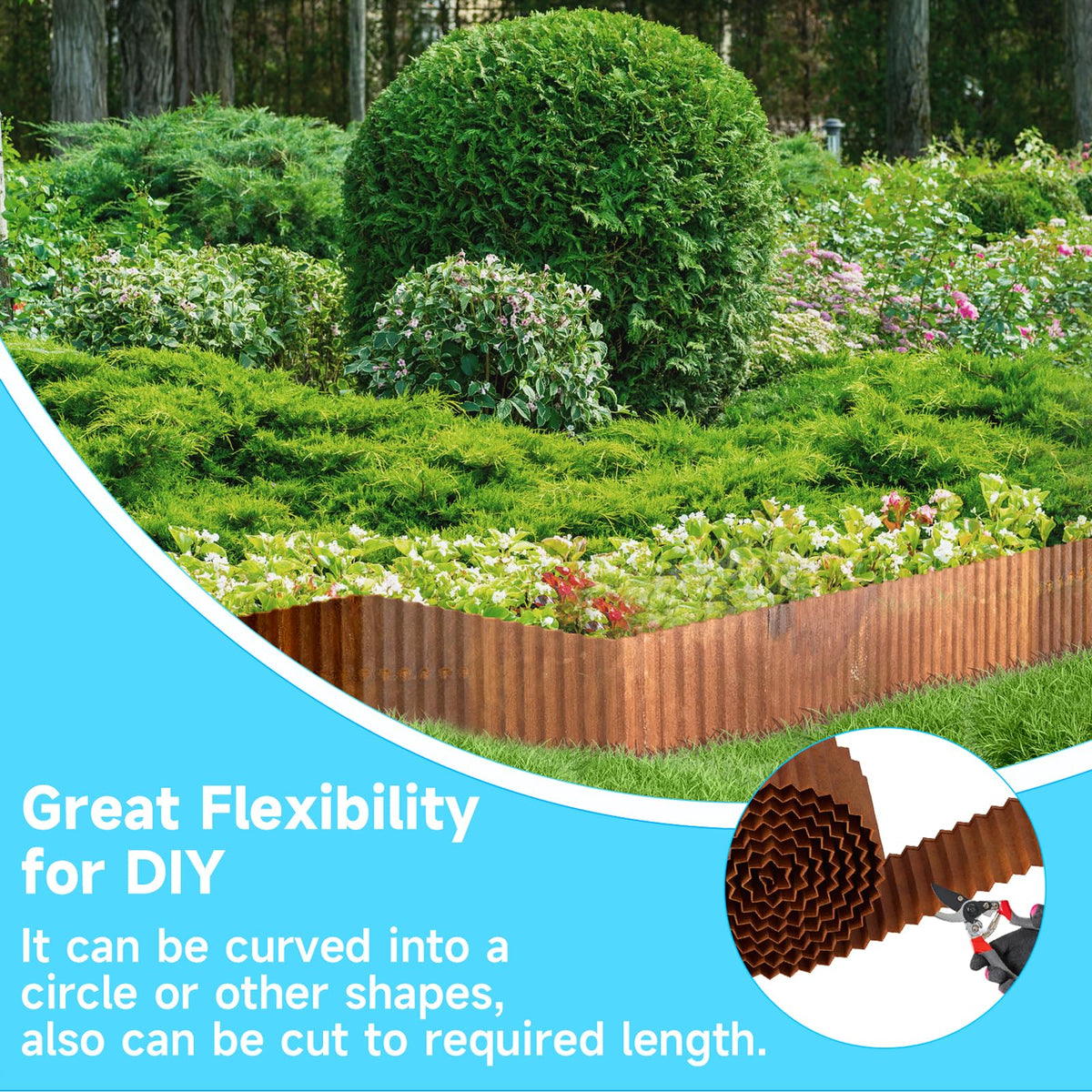 MTART versatile landscape edging for beds and lawns