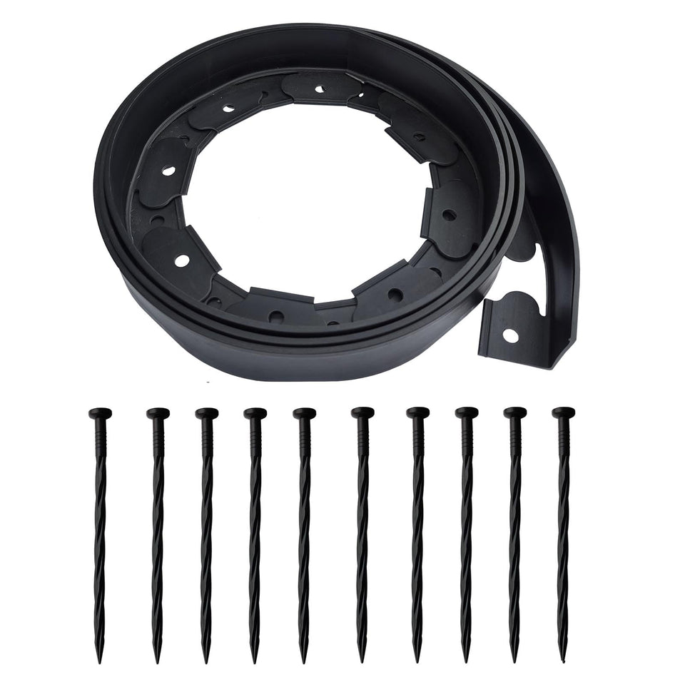 MTB Garden 10ft black edging coil defines clean lawn borders for a neat yard