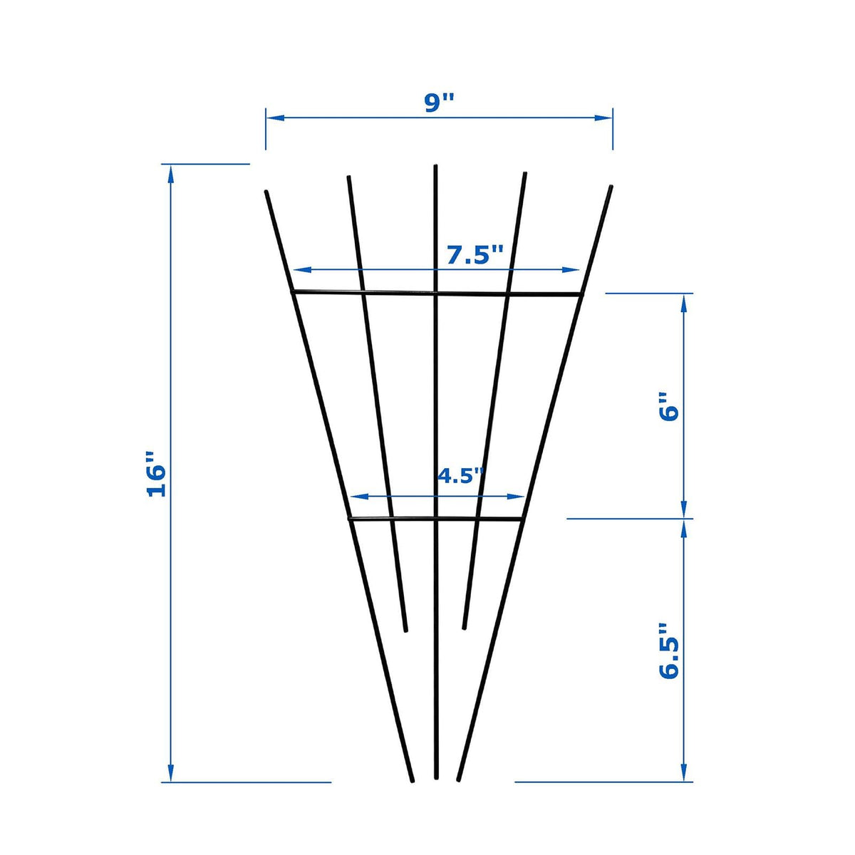 MTB Garden 16-inch black fan shape trellis adds decorative vertical structure