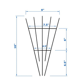 MTB Garden 16-inch black fan shape trellis adds decorative vertical structure