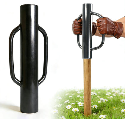 MTB Garden 16-inch fence post driver with handle for stable, comfortable post installation.