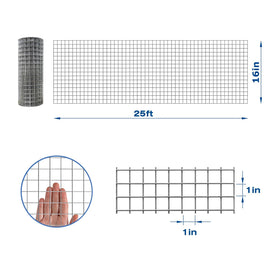 Close-up of 1-inch mesh openings on MTB Garden welded wire mesh for secure containment.