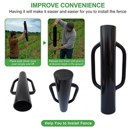 MTB Garden durable black-coated post driver resists scratches and weather.