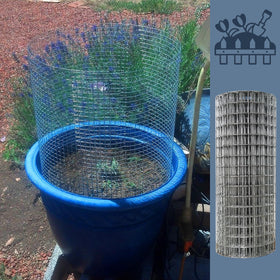 MTB Garden fence installed along garden bed with pets nearby.