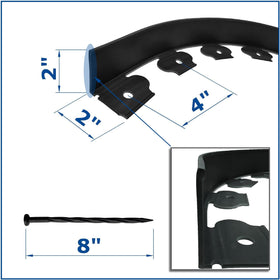 MTB Garden spiral spikes 8in anchor edging securely for durable installation