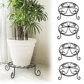 MTB Supply 4-pack 10-inch black plant stand supports stable potted plants on floors