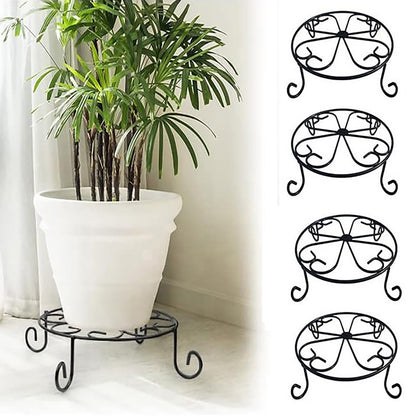 MTB Supply 4-pack 10-inch black plant stand supports stable potted plants on floors