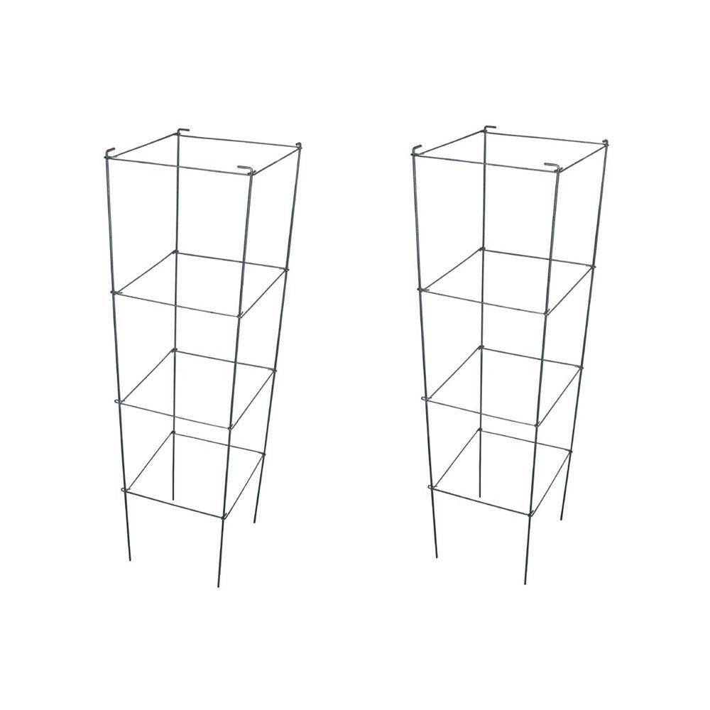 MTB Supply 46-in galvanized folding tomato cage, side view, sturdy garden support.