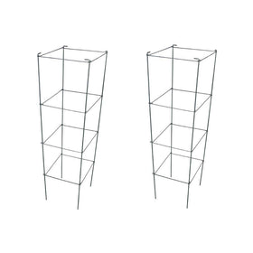 MTB Supply 46-in galvanized folding tomato cage, side view, sturdy garden support.