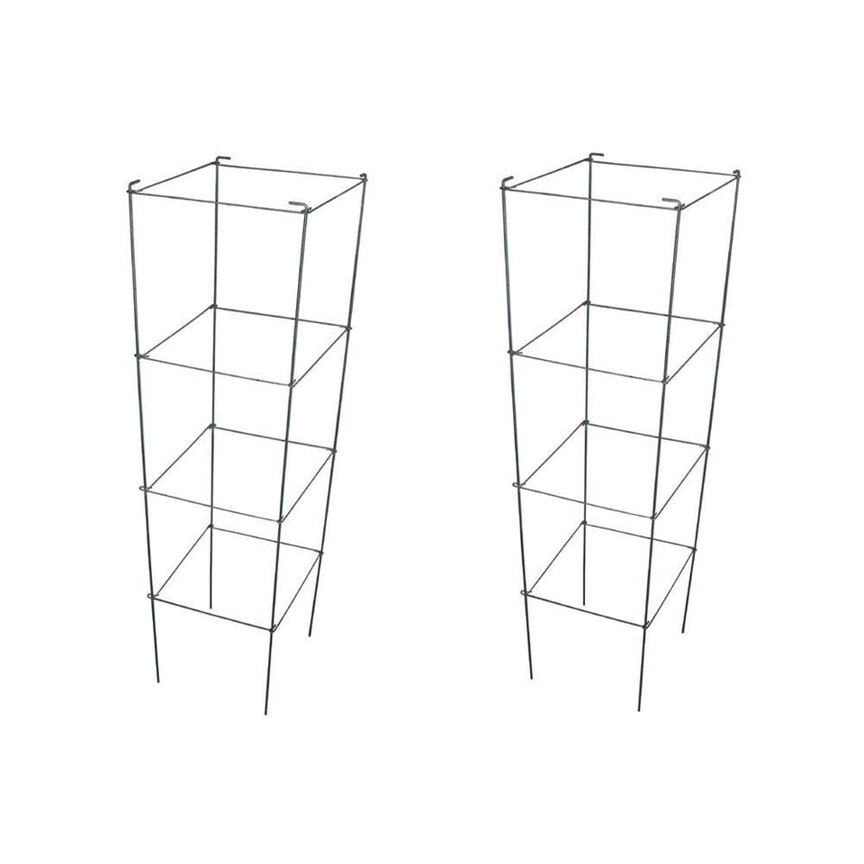 MTB Supply 46-in galvanized folding tomato cage, side view, sturdy garden support.